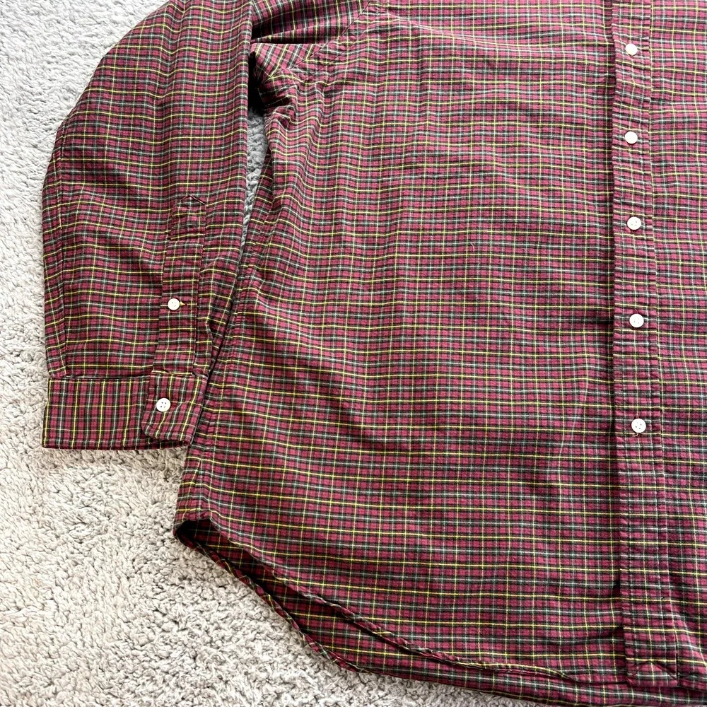 Polo Ralph Lauren‎ Mens Shirt Long Sleeve Button Down Size XXL 2XL Plaid Red